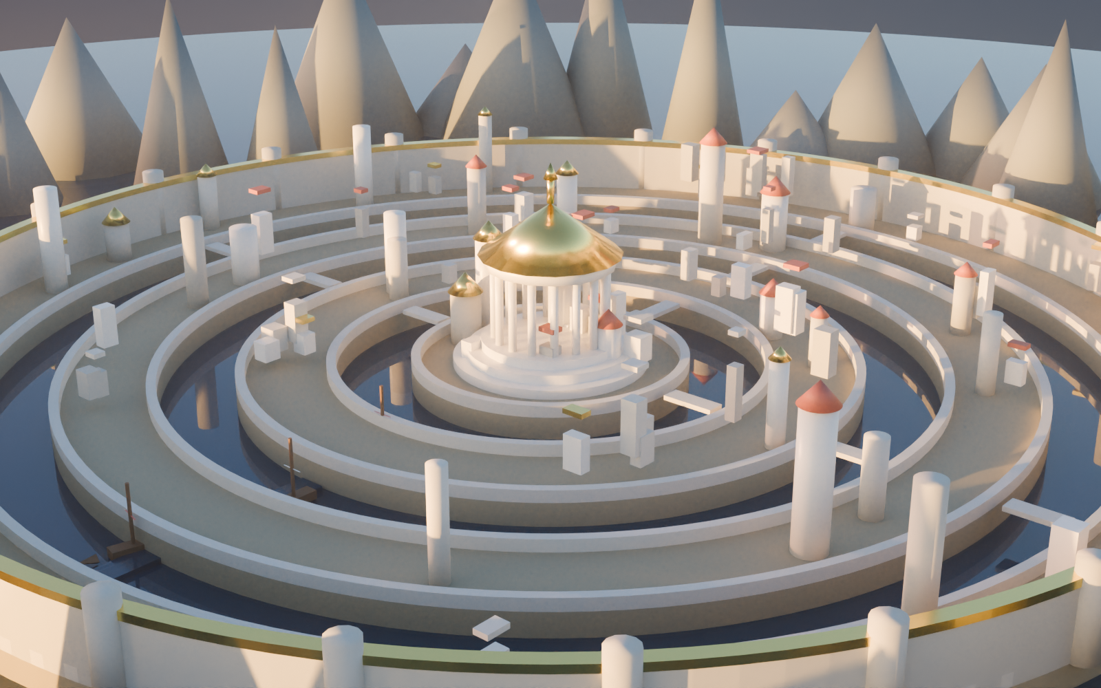 Building Plato's Atlantis in Blender — a Parametric Ring City