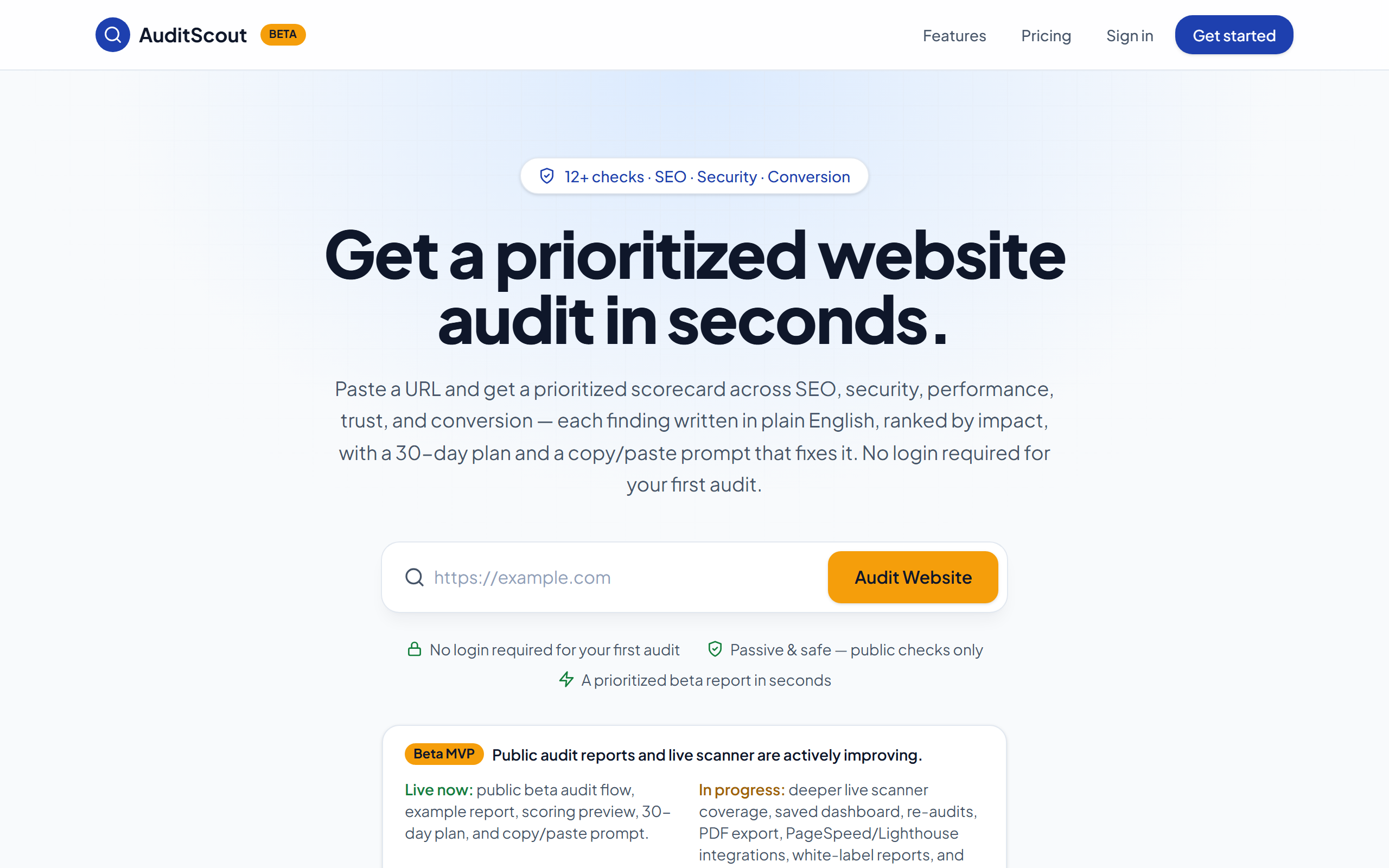 AuditScout: A Website Audit SaaS That Refuses to Bluff